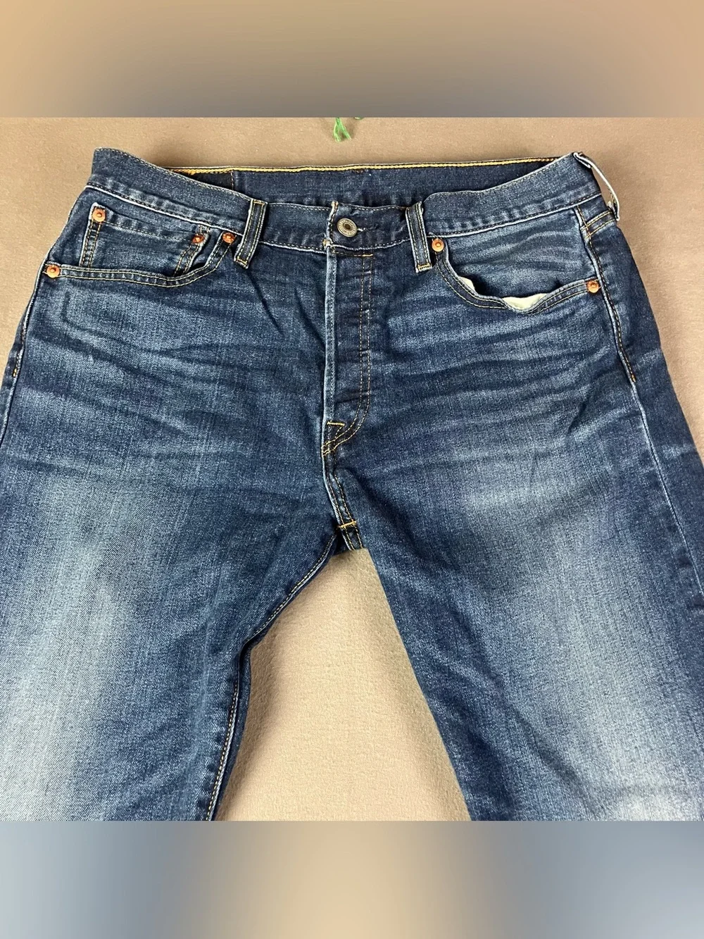 (Lot of 2) Levi's 501 Straight Leg Jeans Men’s Size 32x43 Blue Denim Light Dark.